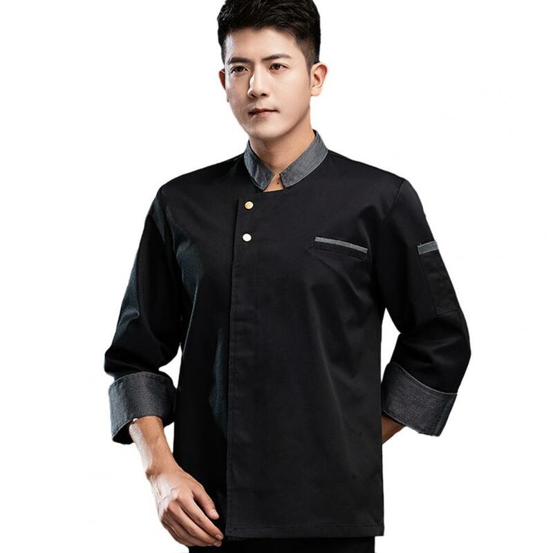 Ropa de Chef cómoda, chaqueta de Chef transpirable resistente a las manchas para cocina, panadería, restaurante, manga corta, cuello levantado Unisex