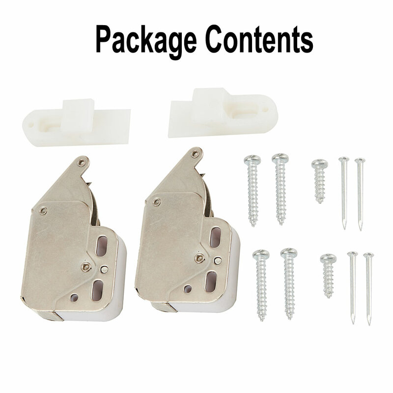 2pcs Snap Lock (with Screws) SPRING-LOADED MINI TIP CATCH CARANT/SHIFT/DOOR CABINET LATCH With Mounded Nylon Roller & Keeper