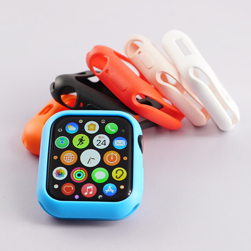 Soft Silicone Case For Apple Watch 6 SE 5 4 3 Bumper Protection Shell For iWatch TPU Screen Cover Series 38mm 40MM 42MM 44MM