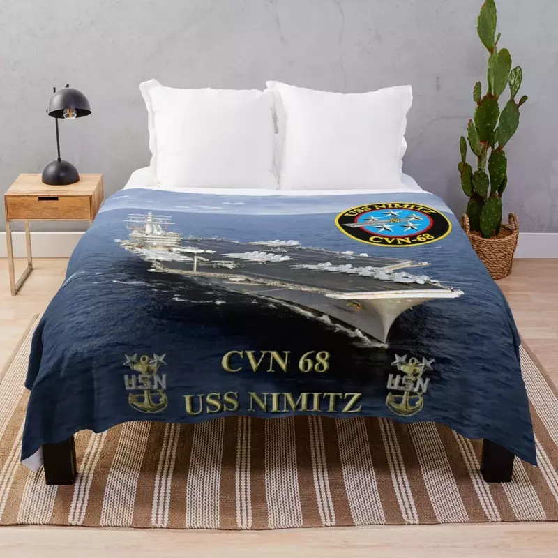 CVN-68 USS Nimitz rzucają koce zimowe łóżka śliczne niestandardowe koce Retros