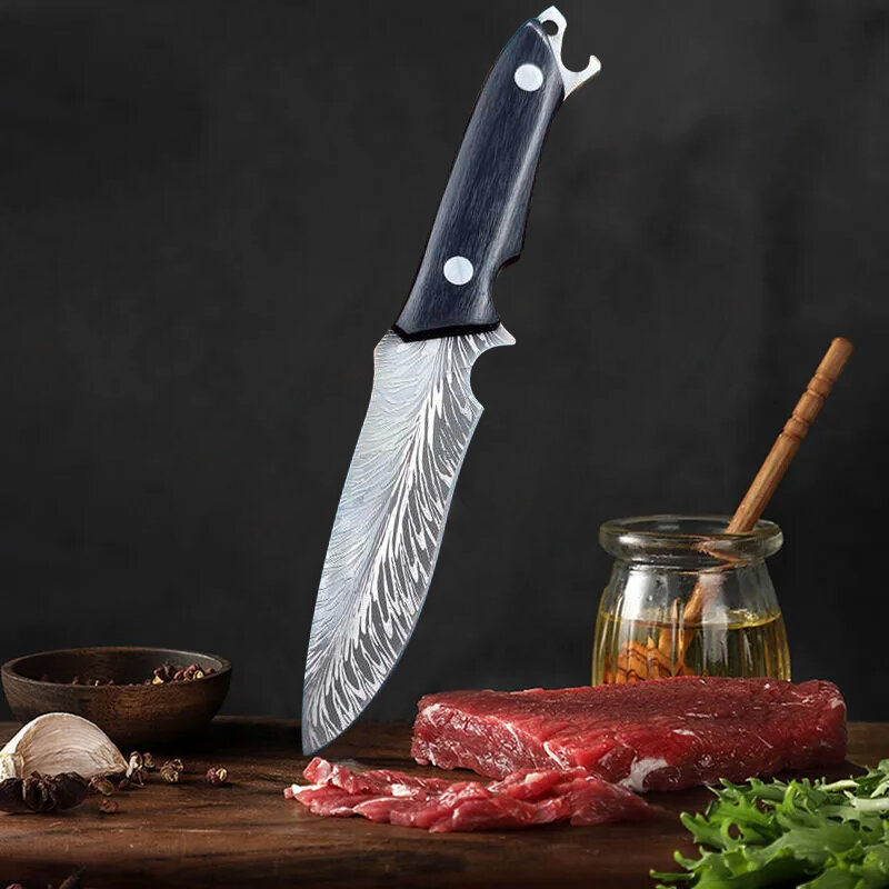 Pisau daging dapur besi tahan karat, pisau rumah tangga, pisau buah sayuran, pisau pengiris, pisau barbekyu Mongolia 1-3 buah