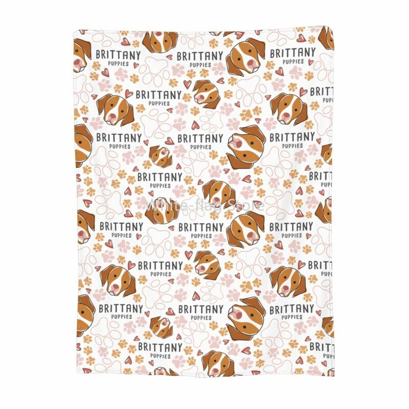 Brittany Dog Puppies Owner Blankets Velvet Decoration Cozy Super Soft Throw Blanket for Sofa Travel Bedspreads