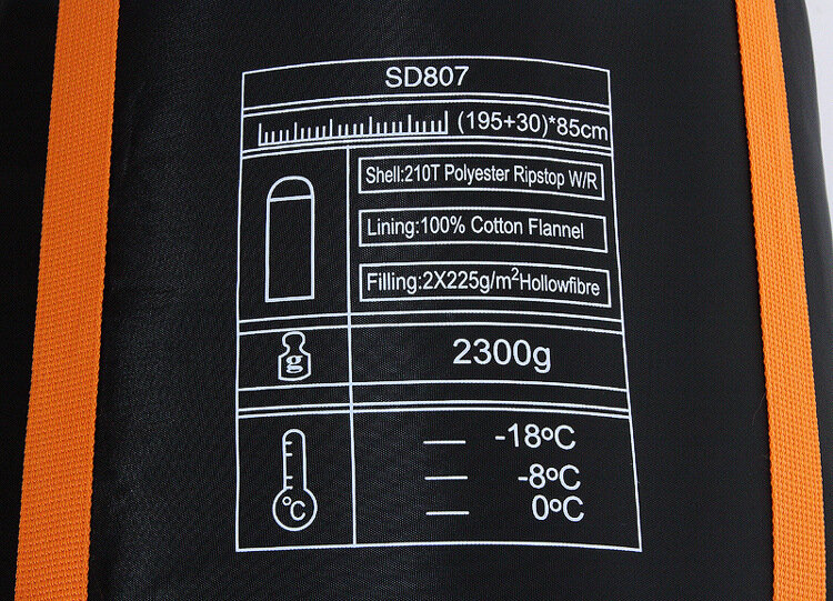 JUNGLE KING – sac de couchage de Camping d'hiver SD807, sac de couchage Portable Type enveloppe, chaud-18 °C, sacs de couchage épaississants