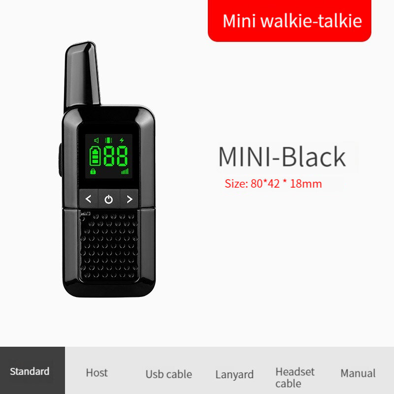 Mini Walkie Talkie, UHF, 400-520 Tipo-C carregador, de longo alcance, rádios portáteis em dois sentidos, apto para a caça, café, 2 pcs