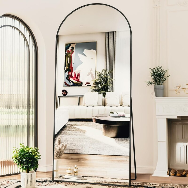 Full Length Mirror, Arched Floor Mirror, Glassless Mirror Full Length with Stand, Floor Mirror Freestanding, Wall Mounted Mirror