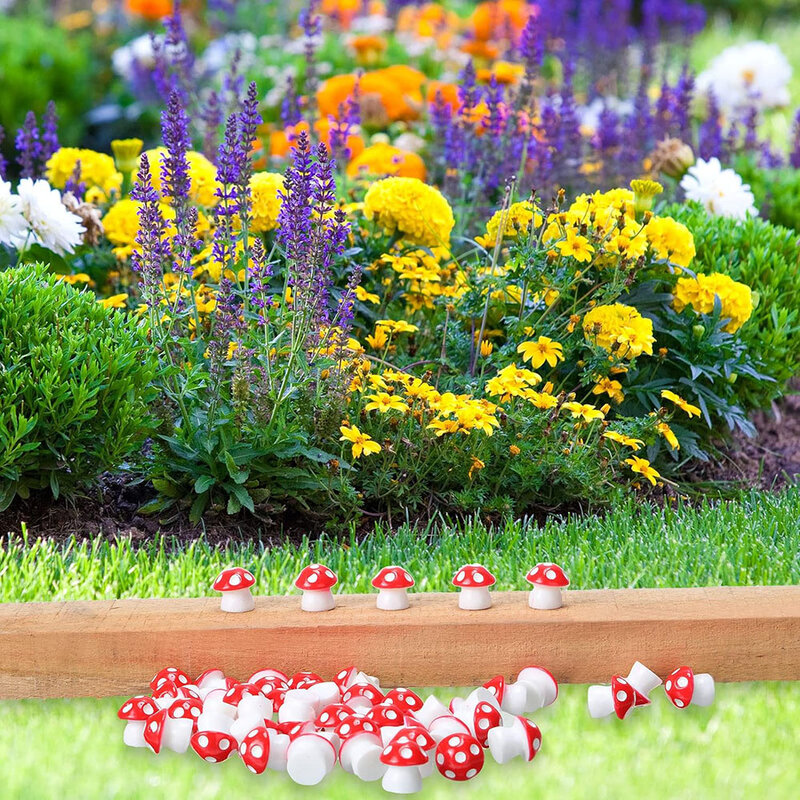 50 pz piccola resina fungo Mini funghi figurine in miniatura per Micro giardino paesaggio terrario artigianato decorazione casa delle bambole