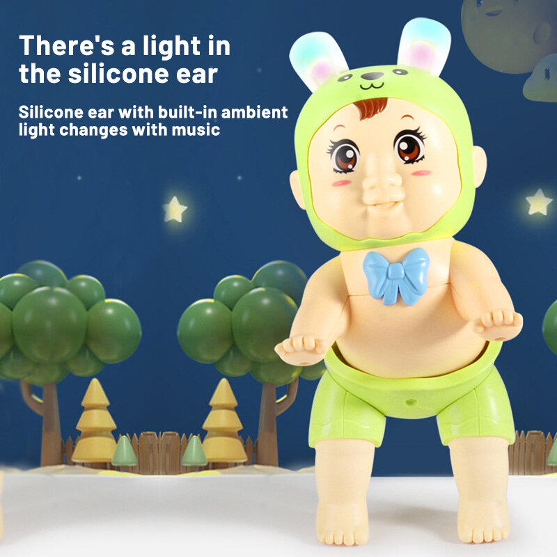 Mini Baby Crawl zabawki śliczne Toddle Puzzle elektryczny przewodnik muzyczny Crawl Girl Boy naucz się wspinać wczesna edukacja wokalna zabawka 0-12 miesięcy