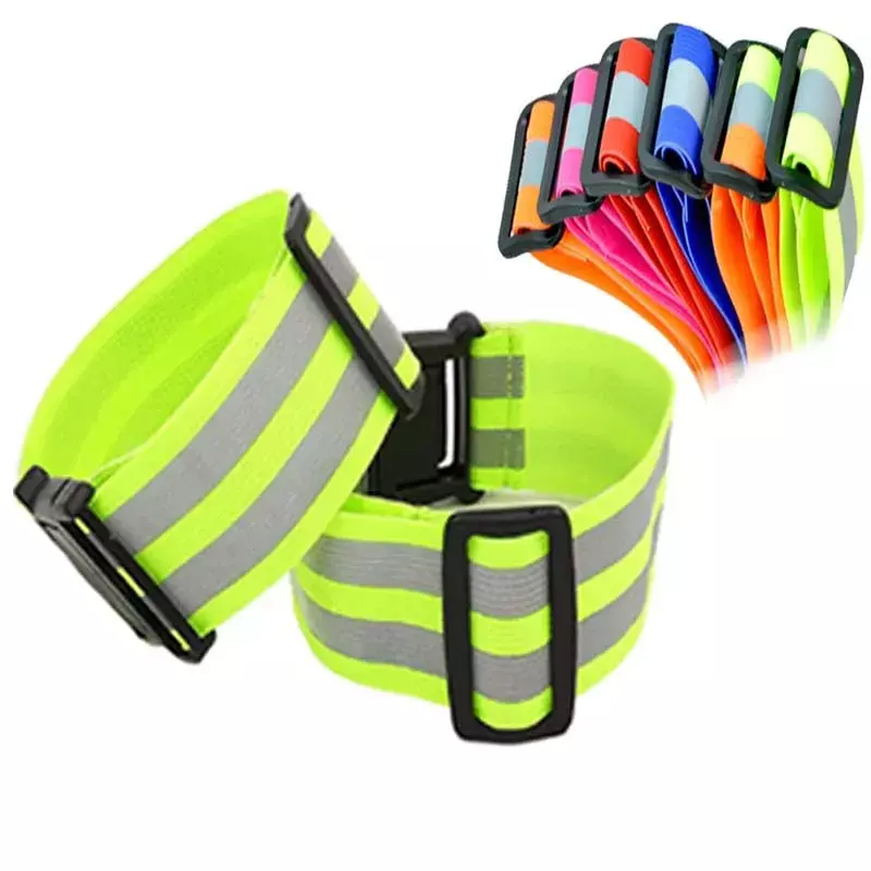Reflective Band for Running High Visible Night Safety Gear for Arm Wrist Waist Ankle Adjustable Elastic Safety Reflective Belt