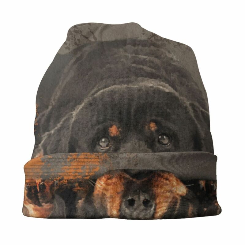 Cute Rottweiler Dog Skullies Beanies Caps Cool Winter Warm Men Women Knitting Hats Adult Unisex Metzgerhund Bonnet Hats