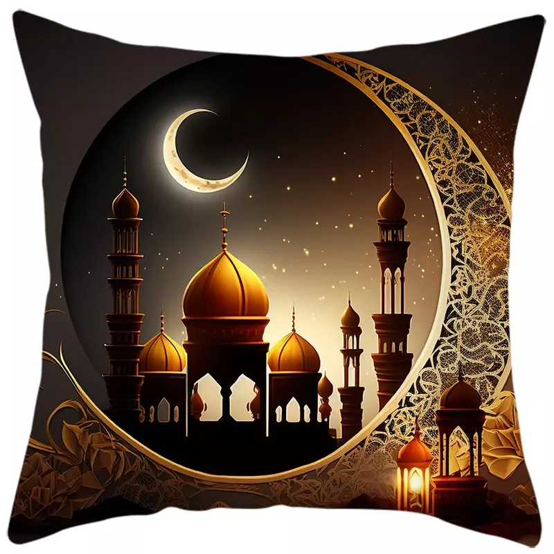 Ramadan Home Bedroom Decorative Pillowcase Ramadan Mubarak Cushion Cover Islamic Muslim Mosque Decorative Pillowcase