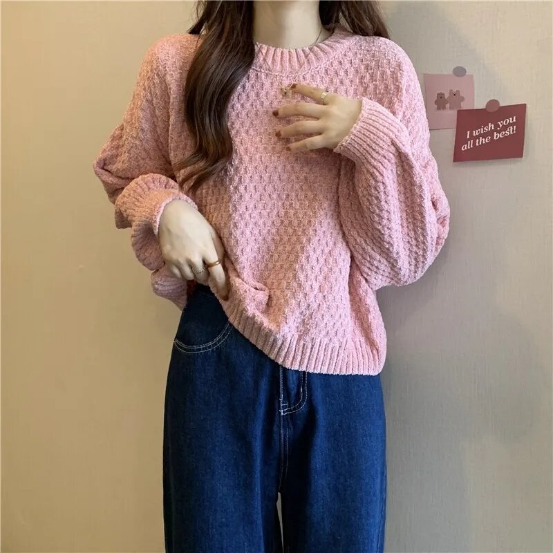 Модный Свободный облегающий Женский пуловер, свитер, новинка зимы 2023, теплый удобный характерный Универсальный женский свитер