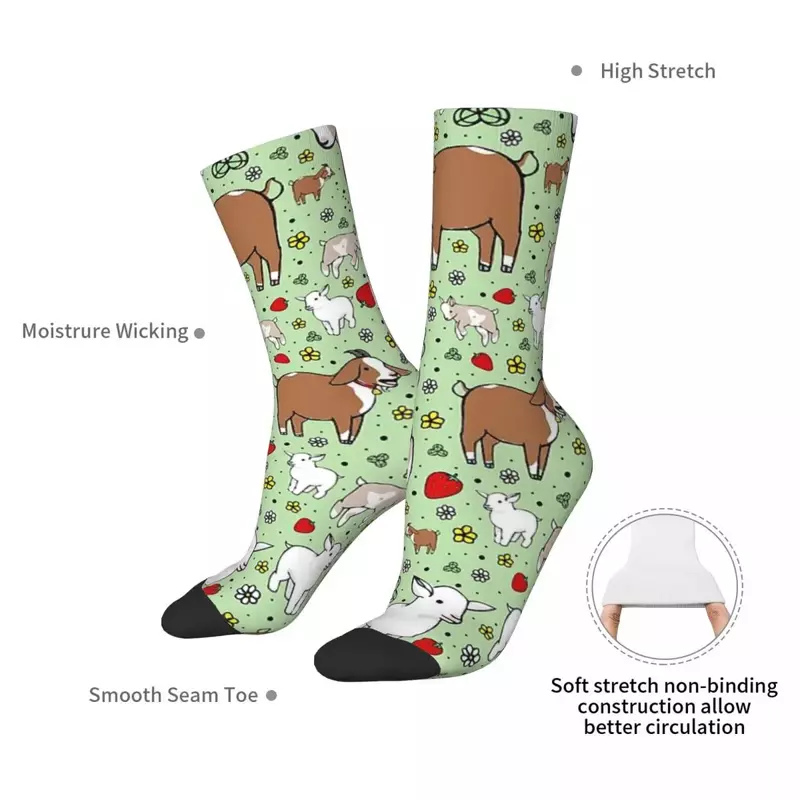 Носки с козами в стиле Харадзюку, Супермягкие чулки, всесезонные длинные носки, аксессуары для подарка унисекс