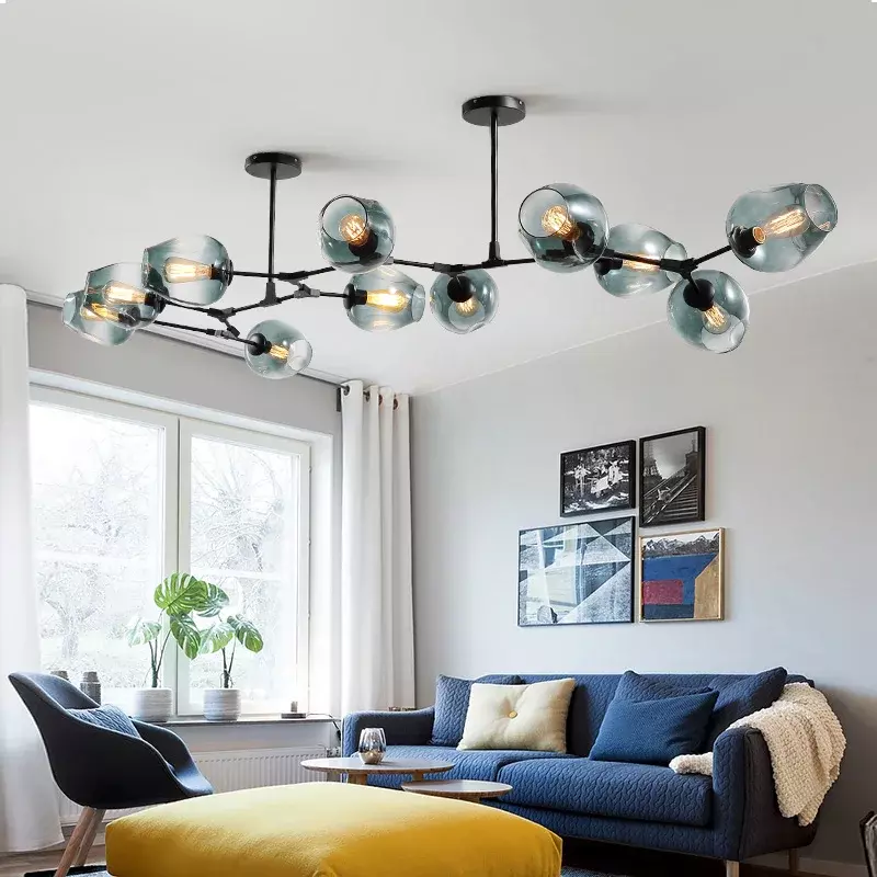 Lámpara colgante de araña de diseño nórdico, arte moderno Simple, personalidad creativa, accesorio de luz de hierro para decoración del hogar