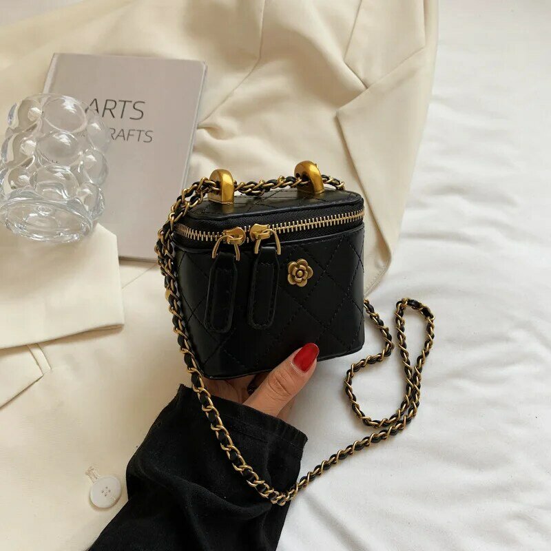 Mini Fashion Designer Pu Leather Women's Handbags Chain Casual Ladies Tote Female Black Bucket Women Shoulder Crossbody Bag