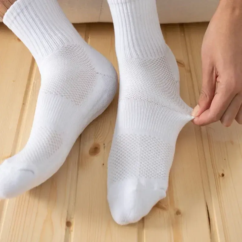 2pairs Men's Football Socks Towel Bottom Sports Socks High-quality Socks Wicking Sweat Breathable Riding Football Mid-tube Socks