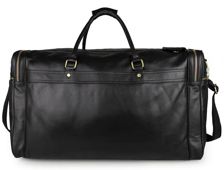 남성용 진짜 가죽 여행 가방, 더플 남성 여행 가방, 빅 사이즈, 블랙 남성 주말 가방, 60cm 대용량