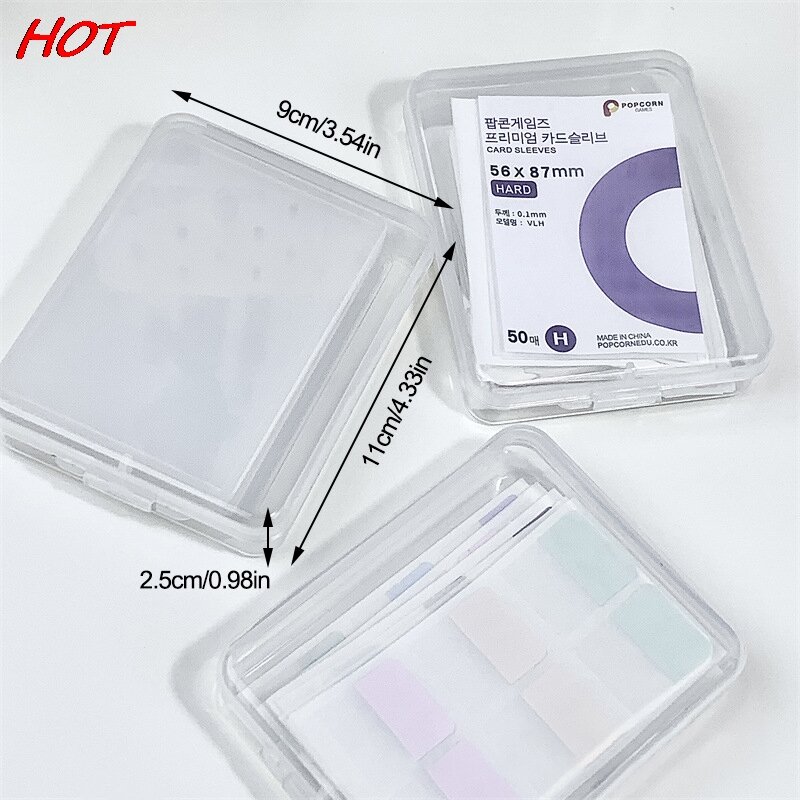 Caja de almacenamiento transparente, soporte para tarjetas, pegatina, papelería, caja de almacenamiento de película, caja de clasificación para artesanías
