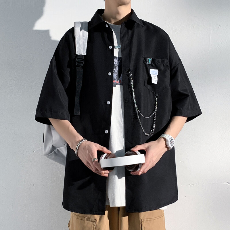 Camisa Harajuku de manga comprida para homens e mulheres, streetwear Hip Hop, corrente da moda coreana, camisa extragrande tamanho grande, 5XL, tendência, nova, 2024
