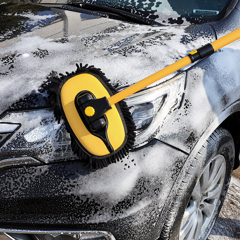 Janela do carro escova de limpeza super absorvente escova de lavagem de carro telescópica alça longa limpeza mop chenille vassoura acessórios automóveis