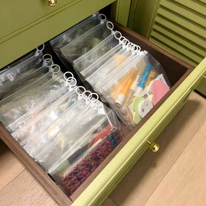 Bolsa de almacenamiento transparente A5, organizador de cosméticos con cremallera, soporte portátil para archivos, suministros escolares, bolsas de viaje de bolsillo, escritorio de categoría, 10 piezas
