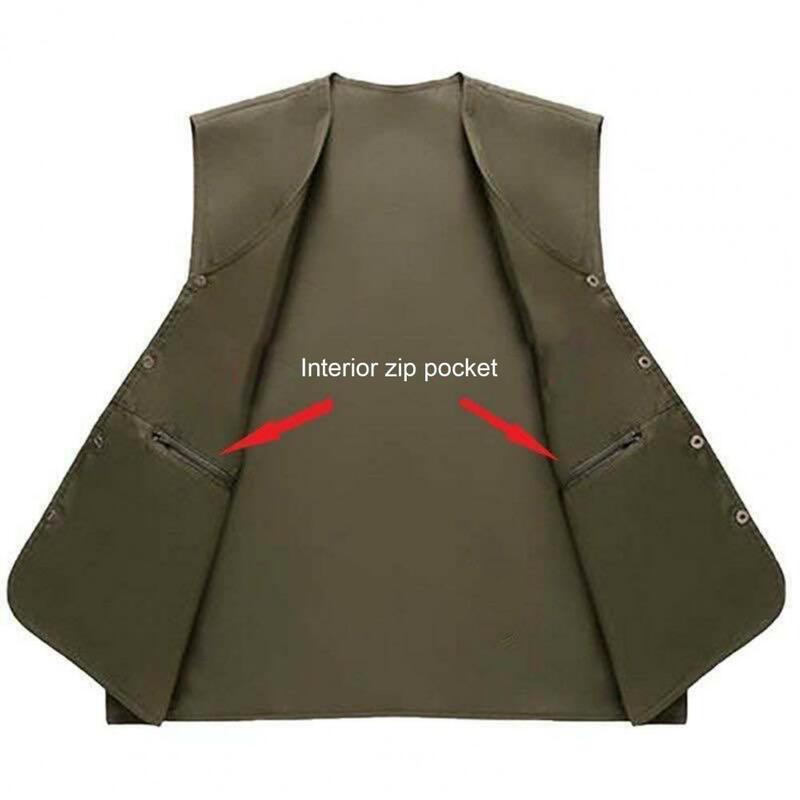 Plus Size Populaire Pure Kleur Enkele Breasted Werk Vest Wasbare Mannen Werk Vest Effen Kleur Voor Outdoor