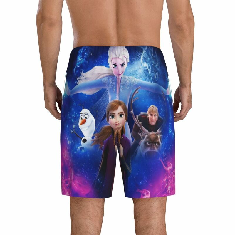 Stampa personalizzata uomo animazione Cartoon TV Movie Frozen pigiama Bottoms Sleepwear Pjs Sleep Shorts con tasche