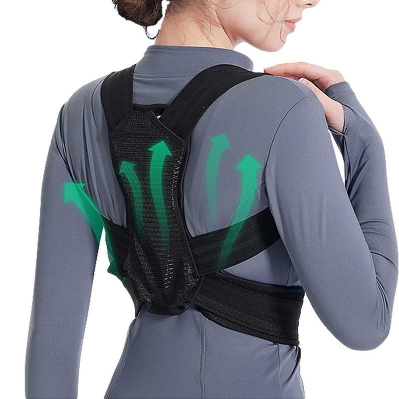 Sabuk pendukung postur punggung wanita, rompi wanita memperbaiki tulang belakang atas dan bawah untuk kebugaran postur