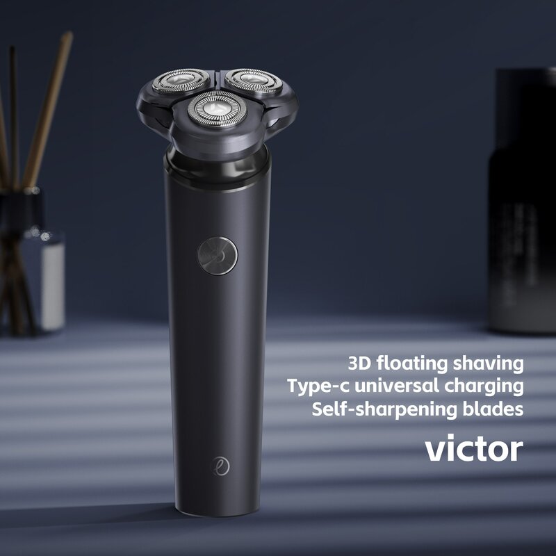 Barbeador giratório elétrico ENCHEN Victor Blackstone 7 para homens, lâmina de corte magnética, aparador de barba portátil, tipo C recarregável