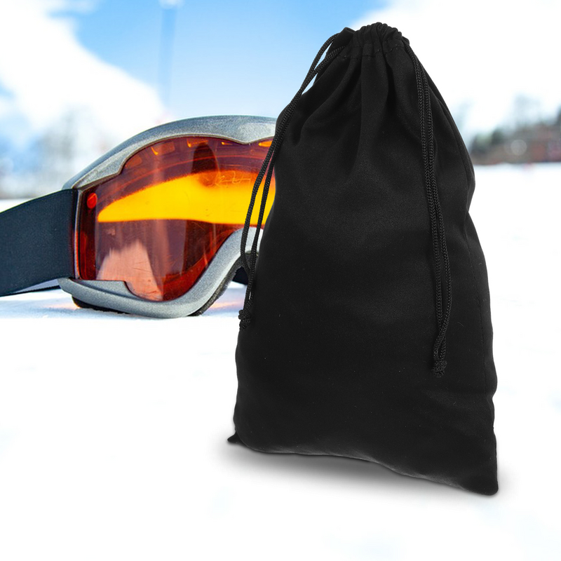 Estuche de almacenamiento para gafas de esquí para hombres, estuche de almacenamiento para gafas de sol, gafas de nieve, cordón, manga de microfibra suave