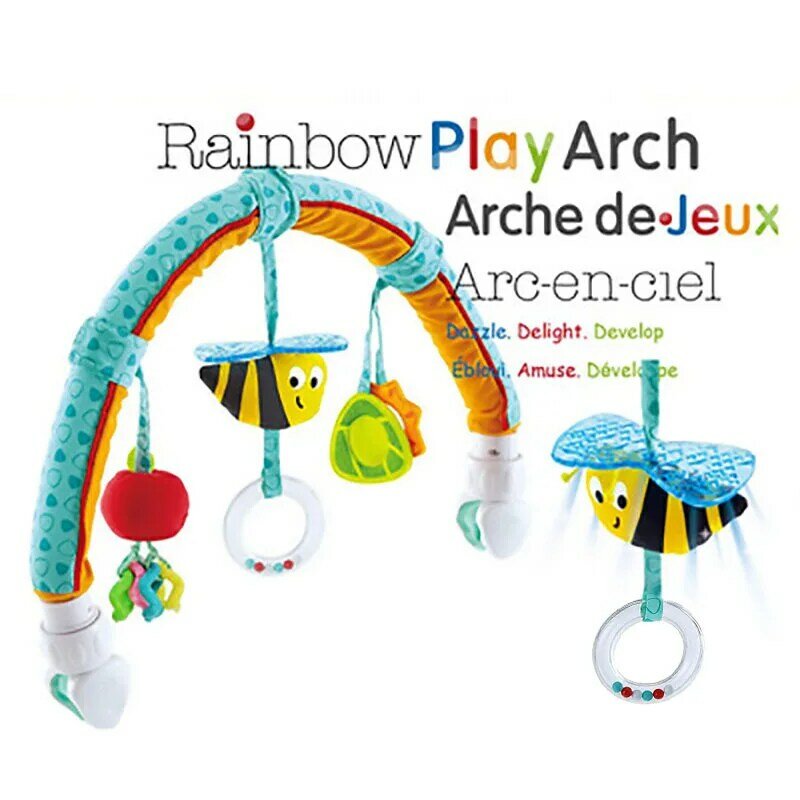 ベビーカー用の調節可能なアーチ型のおもちゃ,新生児用の感覚ツール,赤ちゃんのおもちゃ,車の安全シート,吊り下げおもちゃ
