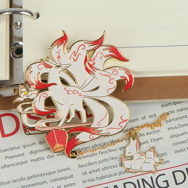 Marque-page en laiton de style chinois, pendentif pompon, clip de livre Myenson classique, bête de bon augure, marque de faune en métal
