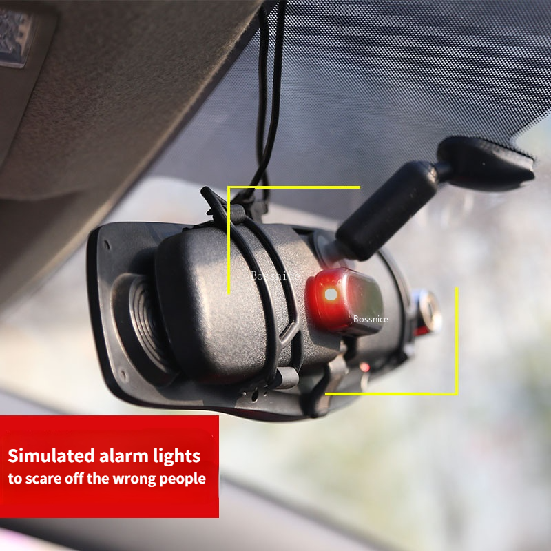 Carro falso segurança luz solar alimentado simulado manequim alarme sem fio aviso anti-roubo cautela lâmpada led piscando imitação