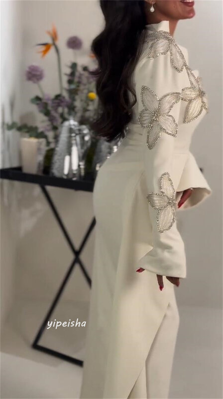 Платье для выпускного вечера из Саудовской Аравии, атласная аппликация, вечернее платье-трапеция с квадратным вырезом, на заказ, до щиколотки