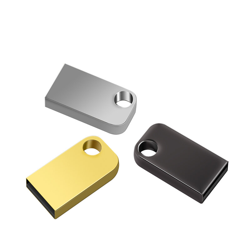 Mini Metal USB Flash Drive, Pen Drive, Memory Stick de alta velocidade, Disco U, Presente Logotipo Livre, 4 GB, 8 GB, 16 GB, 32GB, 64 GB