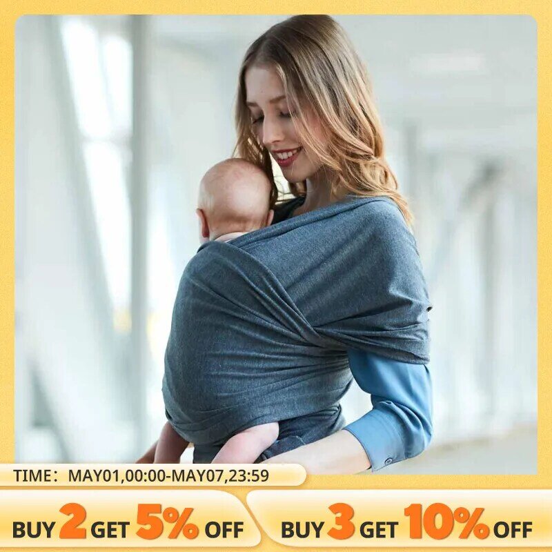 Stretchy Algodão Baby Wrap Carrier, Recém-nascido de Criança, Viagem Sling, 0-36 Meses