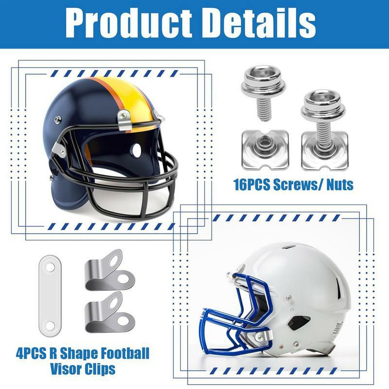 Football Repair Kit Catchers Hardware 31pcs Kit Visor J Clips Rubber Gasket Screw Nuts With 1 Pcs Screwdriver Repair Kit Adapter