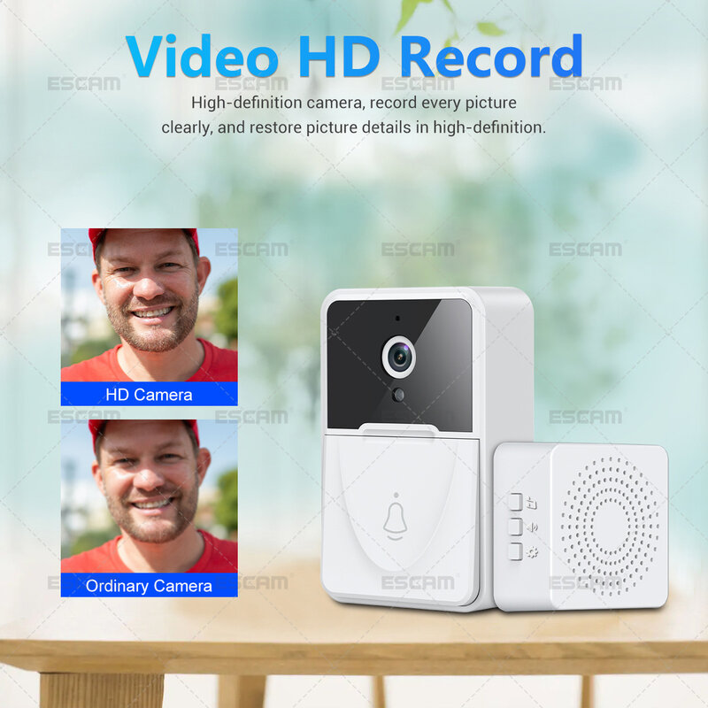 Smart Video Doorbell, X3 Mobile App Watch, Mudança de Tom Mágico, Som, Interconexão Bidirecional, Função de Captura, Armazenamento em Nuvem Livre, Telefone