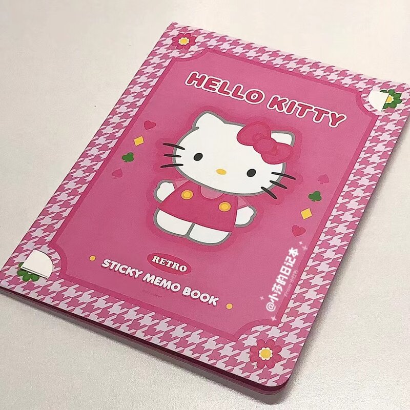 Kawaii Sanrio Hello Kitty buku nyaman Mymelody Kuromi Cinnamoroll buku catatan lucu tempel Notepad alat tulis kantor siswa