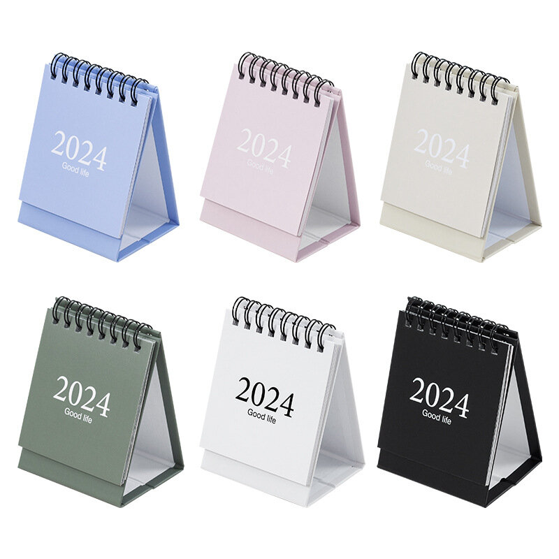 2024 minimalist English mini calendar, Morandi calendar, desktop decorations, portable calendar desk assessories  office desks