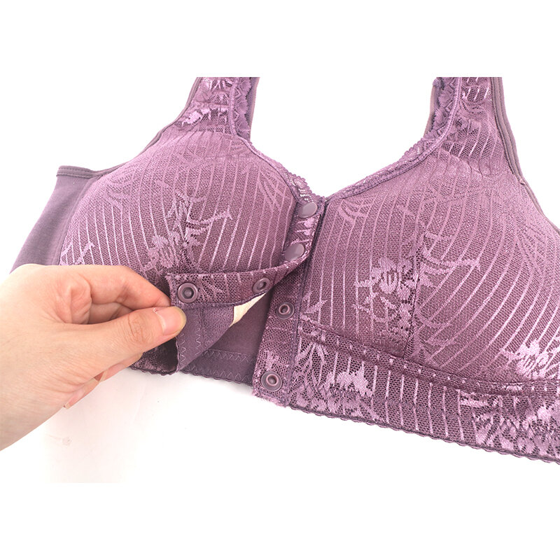 2023 New Bra For Women Wire Free Bra Push Up Front Closure Underwear Confortable Female Lingerie Everyday Big Bust 52BCD