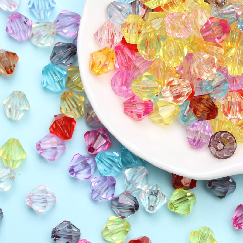 حبات حلويات أكريليك شفافة ملونة لصنع الحلي ، تصنعها بنفسك ، سوار ، سلسلة هاتف ، مواد الموضة ، 4 أو 5 أو 8 أو
