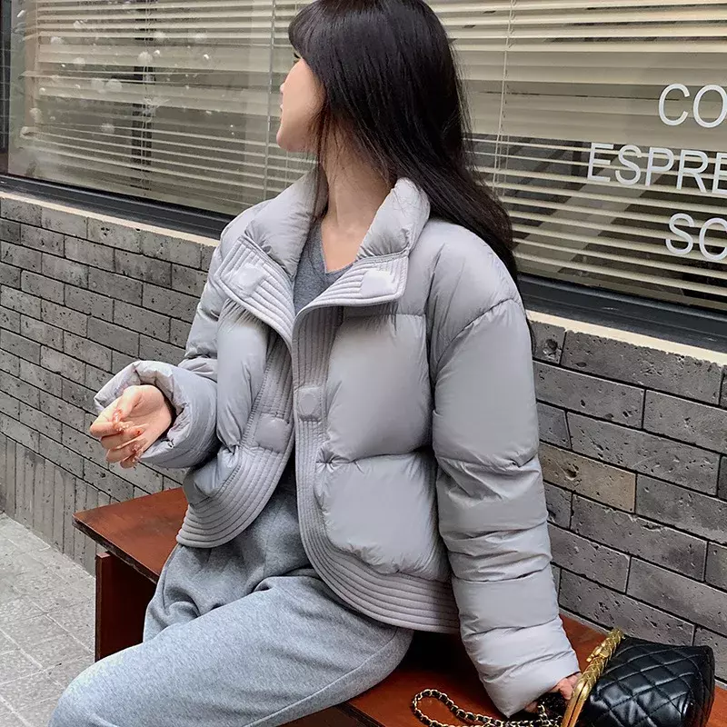 Doudoune en coton à manches longues pour femmes, manteau taille haute, parka chaude épaissie, vêtements d'hiver, Y2K, 2023