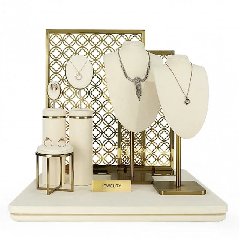 Personalizado VANLOCY-conjunto de accesorios de microfibra para exhibición de Joyas, diseño de lujo, moda, collar, anillos, pulsera, pantalla de ventana
