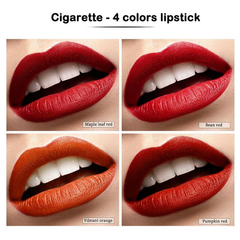 4 Colors  Lana Del Rey Lipstick 4 Colors Matte Glossy Tube Lipstick 24 Hour Long Lasting Lip Tint Stain Set Women