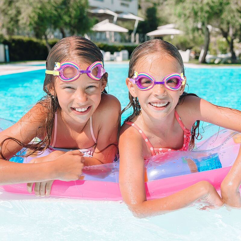 Gafas de natación antiniebla impermeables para niños, lentes de colores profesionales, UV