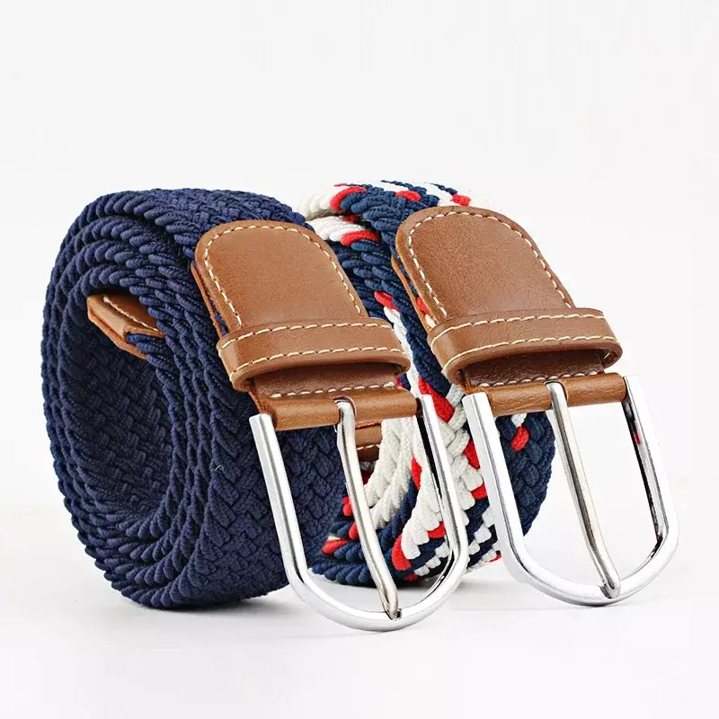 Cinture per le donne cintura di moda di alta qualità in tela con fibbia ad ardiglione intrecciata cinturino in vita elasticizzato intrecciato per Jeans cinturon mujer