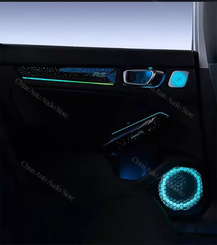 64 цвета для Honda Civic 11th INTEG 2022, внутреннее неоновое освещение, декоративное освещение, атмосферное освещение, дверная панель