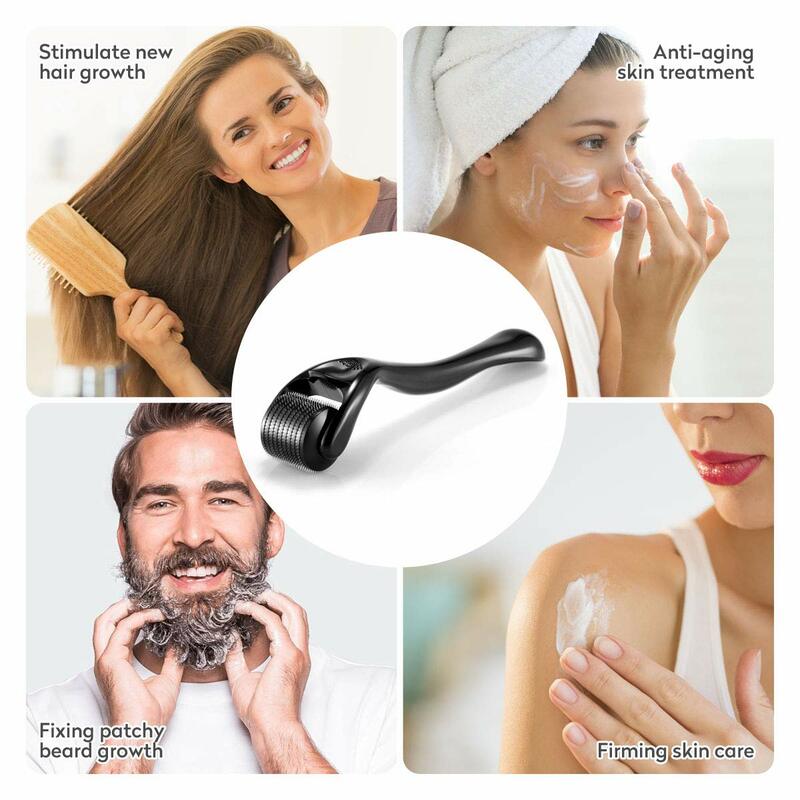 Derma Roller para o crescimento do cabelo do corpo facial, 540 agulhas, Micro Face Roll Tool, barba da pele, 0.2mm, 0.25mm, 0.3mm
