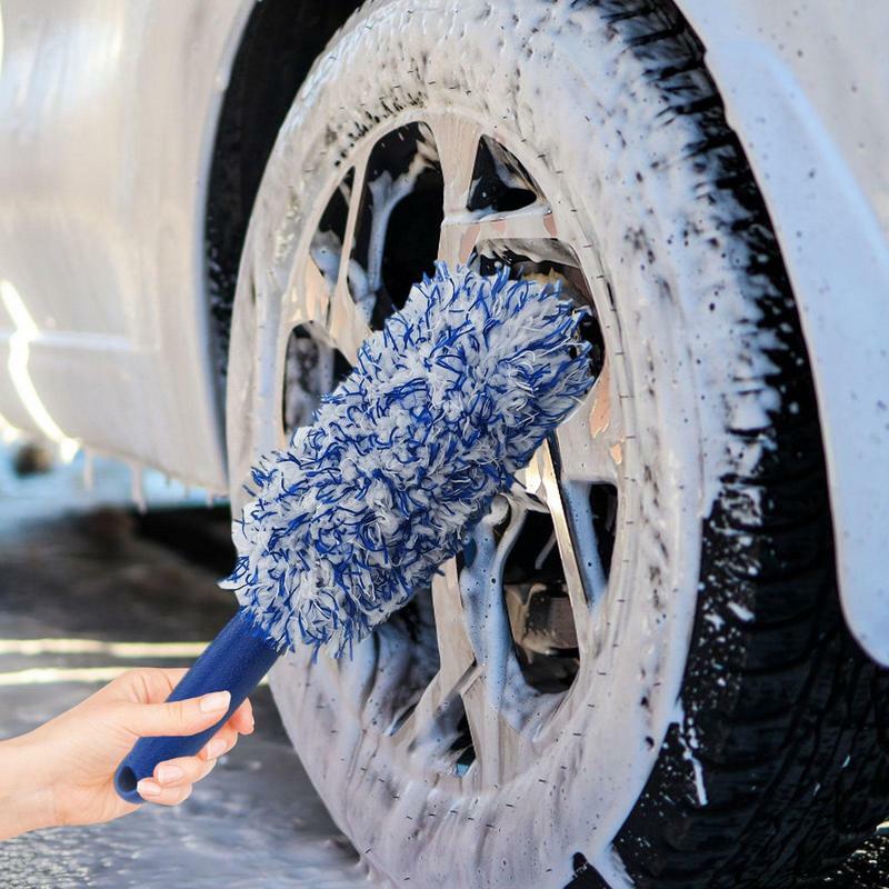 洗車スーパーブラシ、ぬいぐるみプレミアムホイールブラシ、ノンスリップハンドルは、簡単にクリーニングリム、スポークホイールバレル、車のアクセサリー