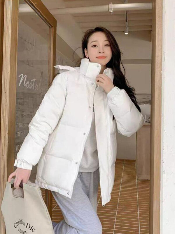 Casaco acolchoado de algodão grosso feminino, jaqueta com capuz, Parkas curtas, zíper, estilo coreano, moda feminina, outono, inverno